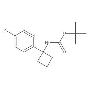 tert-butyl N-[1-(5-bromopyridin-2-yl)cyclobutyl]carbamate Structure
