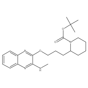 tert-Butyl 2-(3-((3-(methylamino)quinoxalin-2-yl)oxy)propyl)piperidine-1-carboxylate结构式
