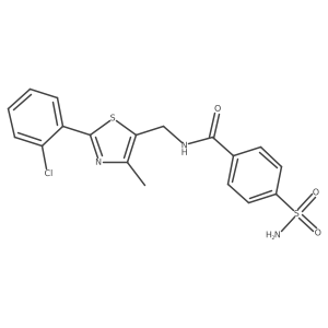 N-((2-(2-chlorophenyl)-4-methylthiazol-5-yl)methyl)-4-sulfamoylbenzamide Structure