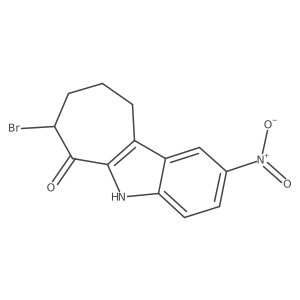 Cyclohept[b]indol-6(5H)-one, 7-bromo-7,8,9,10-tetrahydro-2-nitro-结构式