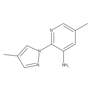 5-methyl-2-(4-methyl-1H-pyrazol-1-yl)pyridin-3-amine结构式