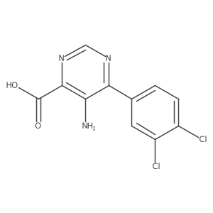 5-Amino-6-(3,4-dichlorophenyl)pyrimidine-4-carboxylic acid结构式