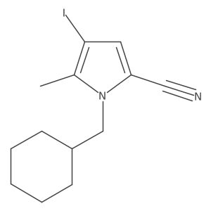 1-(Cyclohexylmethyl)-4-iodo-5-methylpyrrole-2-carbonitrile Structure