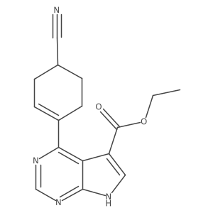 4-(4-Cyano-1-cyclohexen-1-yl)-7H-pyrrolo[2,3-d]pyrimidine-5-carboxylic acid ethyl ester Structure