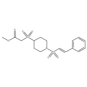 (E)-methyl 2-((1-(styrylsulfonyl)piperidin-4-yl)sulfonyl)acetate Structure
