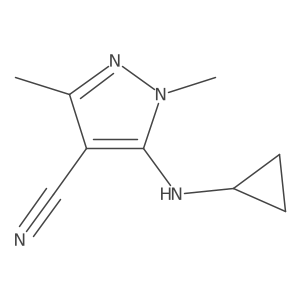 5-(Cyclopropylamino)-1,3-dimethyl-1H-pyrazole-4-carbonitrile结构式