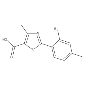 2-(2-Bromo-4-methylphenyl)-4-methylthiazole-5-carboxylic acid结构式