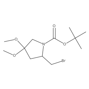 tert-Butyl (S)-2-(bromomethyl)-4,4-dimethoxypyrrolidine-1-carboxylate结构式