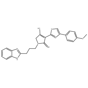 1-[3-(1H-benzimidazol-2-yl)propyl]-5-imino-4-[4-(4-methoxyphenyl)-1,3-thiazol-2-yl]-2,5-dihydro-1H-pyrrol-3-ol Structure