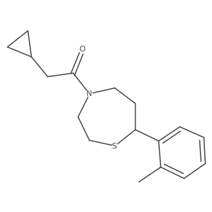 2-Cyclopropyl-1-(7-(o-tolyl)-1,4-thiazepan-4-yl)ethanone结构式