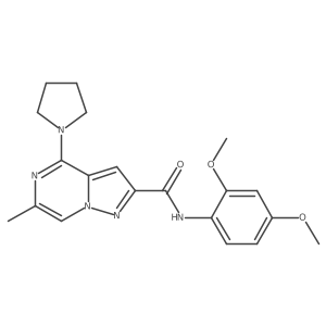 N-(2,4-dimethoxyphenyl)-6-methyl-4-(pyrrolidin-1-yl)pyrazolo[1,5-a]pyrazine-2-carboxamide Structure