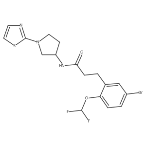 3-(5-bromo-2-(difluoromethoxy)phenyl)-N-(1-(thiazol-2-yl)pyrrolidin-3-yl)propanamide Structure