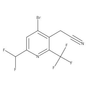 2-(4-Bromo-6-(difluoromethyl)-2-(trifluoromethyl)pyridin-3-yl)acetonitrile Structure