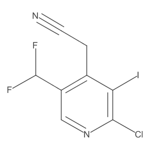 2-(2-Chloro-5-(difluoromethyl)-3-iodopyridin-4-yl)acetonitrile结构式