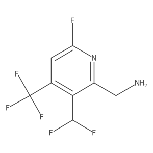 2-(Aminomethyl)-3-(difluoromethyl)-6-fluoro-4-(trifluoromethyl)pyridine Structure
