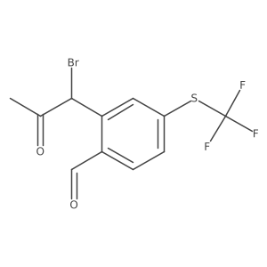 2-(1-Bromo-2-oxopropyl)-4-(trifluoromethylthio)benzaldehyde Structure