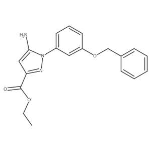 ethyl 5-amino-1-(3-(benzyloxy)phenyl)-1H-pyrazole-3-carboxylate结构式