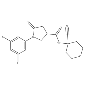 N-(4-cyanooxan-4-yl)-1-(3,5-difluorophenyl)-5-oxopyrrolidine-3-carboxamide结构式