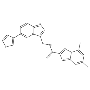 5,7-dimethyl-N-((6-(thiophen-3-yl)-[1,2,4]triazolo[4,3-b]pyridazin-3-yl)methyl)-[1,2,4]triazolo[1,5-a]pyrimidine-2-carboxamide结构式