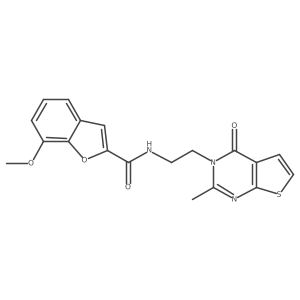 7-methoxy-N-(2-(2-methyl-4-oxothieno[2,3-d]pyrimidin-3(4H)-yl)ethyl)benzofuran-2-carboxamide Structure