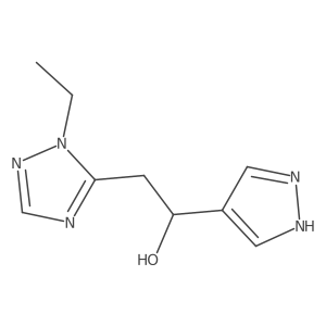 2-(1-ethyl-1H-1,2,4-triazol-5-yl)-1-(1H-pyrazol-4-yl)ethan-1-ol结构式