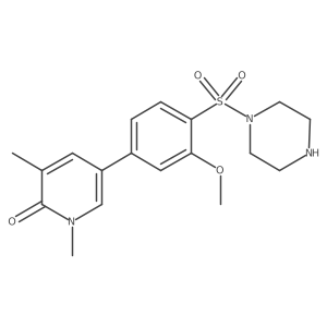 5-[3-Methoxy-4-(1-piperazinylsulfonyl)phenyl]-1,3-dimethyl-2(1h)-pyridinone结构式