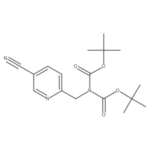 2-{N,N-bis(tert-butoxycarbonyl)aminomethyl}-5-cyanopyridine Structure