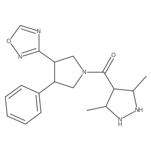 (3,5-Dimethylpyrazolidin-4-yl)-[3-(1,2,4-oxadiazol-3-yl)-4-phenylpyrrolidin-1-yl]methanone结构式