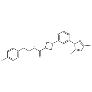 1-(6-(3,5-dimethyl-1H-pyrazol-1-yl)pyrimidin-4-yl)-N-(4-fluorophenethyl)azetidine-3-carboxamide Structure