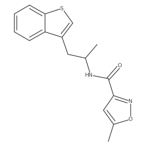N-(1-(benzo[b]thiophen-3-yl)propan-2-yl)-5-methylisoxazole-3-carboxamide Structure