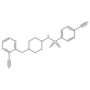 4-cyano-N-((1r,4r)-4-((3-cyanopyrazin-2-yl)oxy)cyclohexyl)benzenesulfonamide Structure