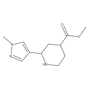 methyl 2-(1-methyl-1H-pyrazol-4-yl)piperidine-4-carboxylate结构式