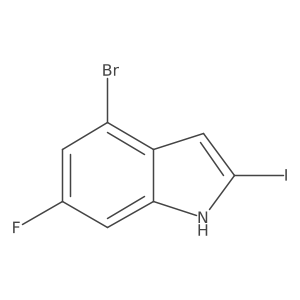 4-Bromo-6-fluoro-2-iodo-1H-indole结构式