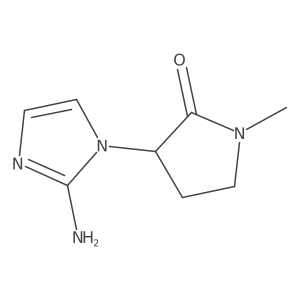3-(2-amino-1H-imidazol-1-yl)-1-methylpyrrolidin-2-one结构式