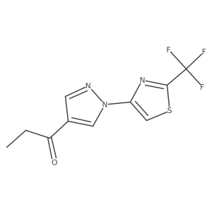 1-{1-[2-(trifluoromethyl)-1,3-thiazol-4-yl]-1H-pyrazol-4-yl}propan-1-one结构式