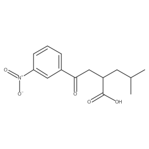 4-Methyl-2-[2-(3-nitrophenyl)-2-oxoethyl]pentanoic acid结构式