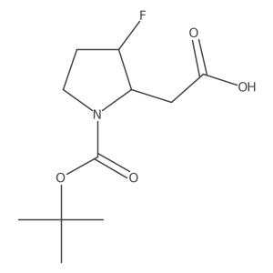 2-{1-[(Tert-butoxy)carbonyl]-3-fluoropyrrolidin-2-yl}acetic acid Structure