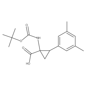 1-{[(Tert-butoxy)carbonyl]amino}-2-(3,5-dimethylphenyl)cyclopropane-1-carboxylic acid结构式