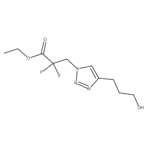 ethyl 2,2-difluoro-3-[4-(3-hydroxypropyl)-1H-1,2,3-triazol-1-yl]propanoate结构式