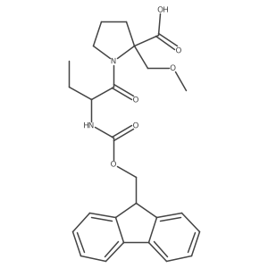 1-[(2S)-2-({[(9H-fluoren-9-yl)methoxy]carbonyl}amino)butanoyl]-2-(methoxymethyl)pyrrolidine-2-carboxylic acid结构式