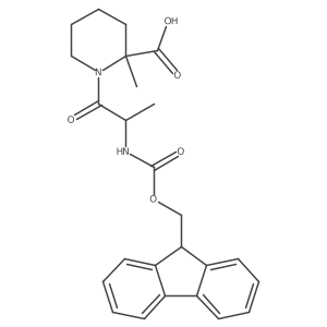 1-[2-({[(9H-fluoren-9-yl)methoxy]carbonyl}amino)propanoyl]-2-methylpiperidine-2-carboxylic acid结构式