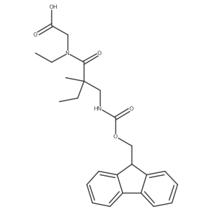 2-{N-ethyl-2-[({[(9H-fluoren-9-yl)methoxy]carbonyl}amino)methyl]-2-methylbutanamido}acetic acid结构式