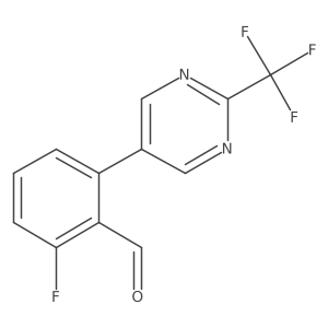 2-Fluoro-6-[2-(trifluoromethyl)pyrimidin-5-yl]benzaldehyde结构式