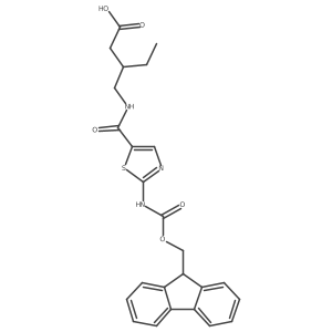 3-({[2-({[(9H-fluoren-9-yl)methoxy]carbonyl}amino)-1,3-thiazol-5-yl]formamido}methyl)pentanoic acid Structure