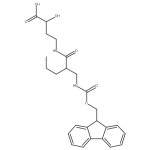 4-{2-[({[(9H-fluoren-9-yl)methoxy]carbonyl}amino)methyl]pentanamido}-2-hydroxybutanoic acid Structure