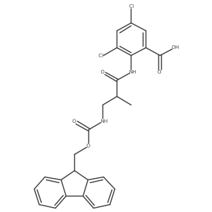 3,5-dichloro-2-[3-({[(9H-fluoren-9-yl)methoxy]carbonyl}amino)-2-methylpropanamido]benzoic acid Structure