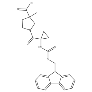 1-[1-({[(9H-fluoren-9-yl)methoxy]carbonyl}amino)cyclopropanecarbonyl]-3-methylpyrrolidine-3-carboxylic acid结构式