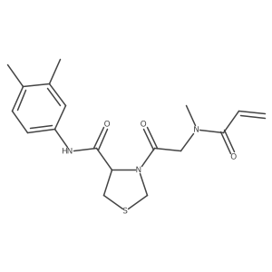 N-(3,4-Dimethylphenyl)-3-[2-[methyl(prop-2-enoyl)amino]acetyl]-1,3-thiazolidine-4-carboxamide结构式
