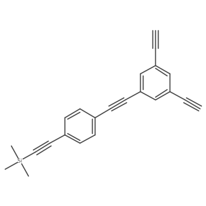 1,3-Diethynyl-5-[2-[4-[2-(trimethylsilyl)ethynyl]phenyl]ethynyl]benzene结构式