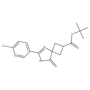 tert-Butyl 6-(6-chloropyridin-3-yl)-8-oxo-2,5,7-triazaspiro[3.4]oct-5-ene-2-carboxylate结构式